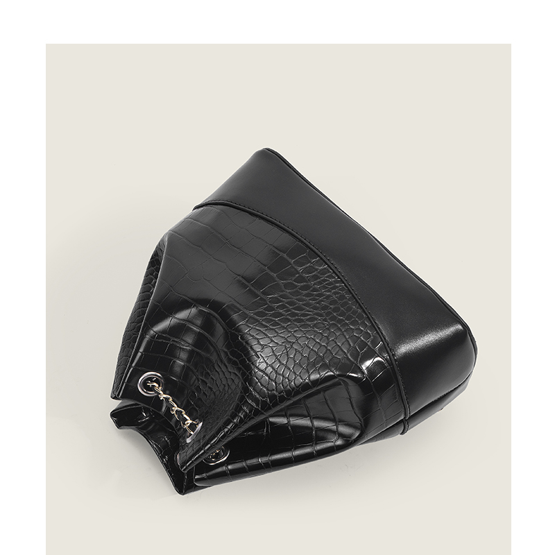 Fashion women Alligator leather adjustable backpack  design Bucket Bag girls drawstring leather backpack