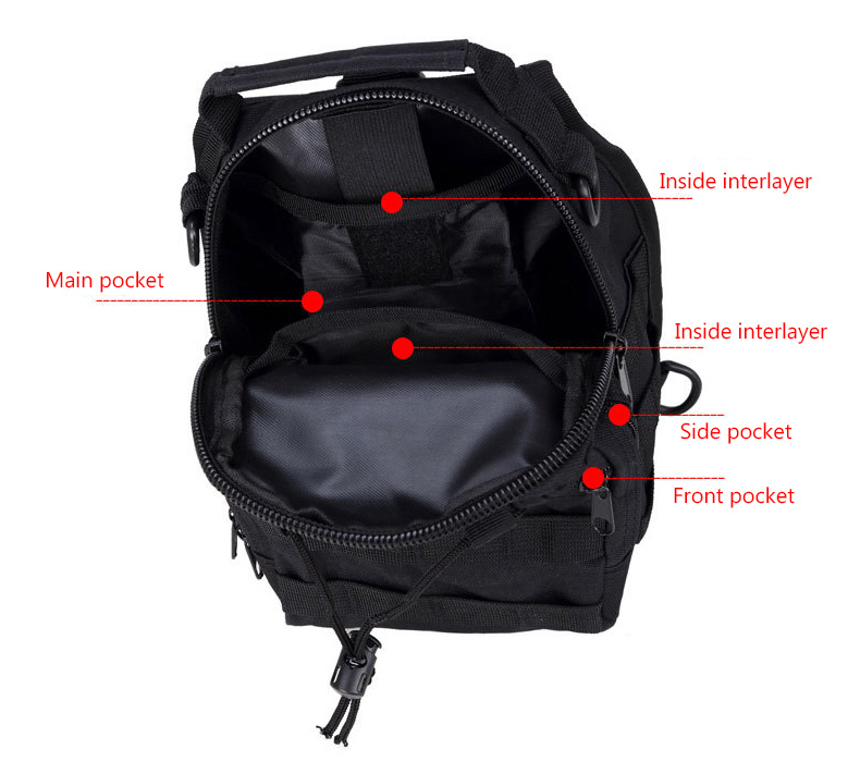 Costom  Outdoor Sports Mil Camping Messenger Chest Pack Single Shoulder Tactical Crossbody Sling Bag