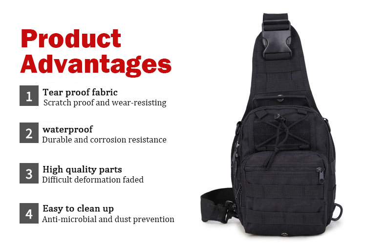 Costom  Outdoor Sports Mil Camping Messenger Chest Pack Single Shoulder Tactical Crossbody Sling Bag
