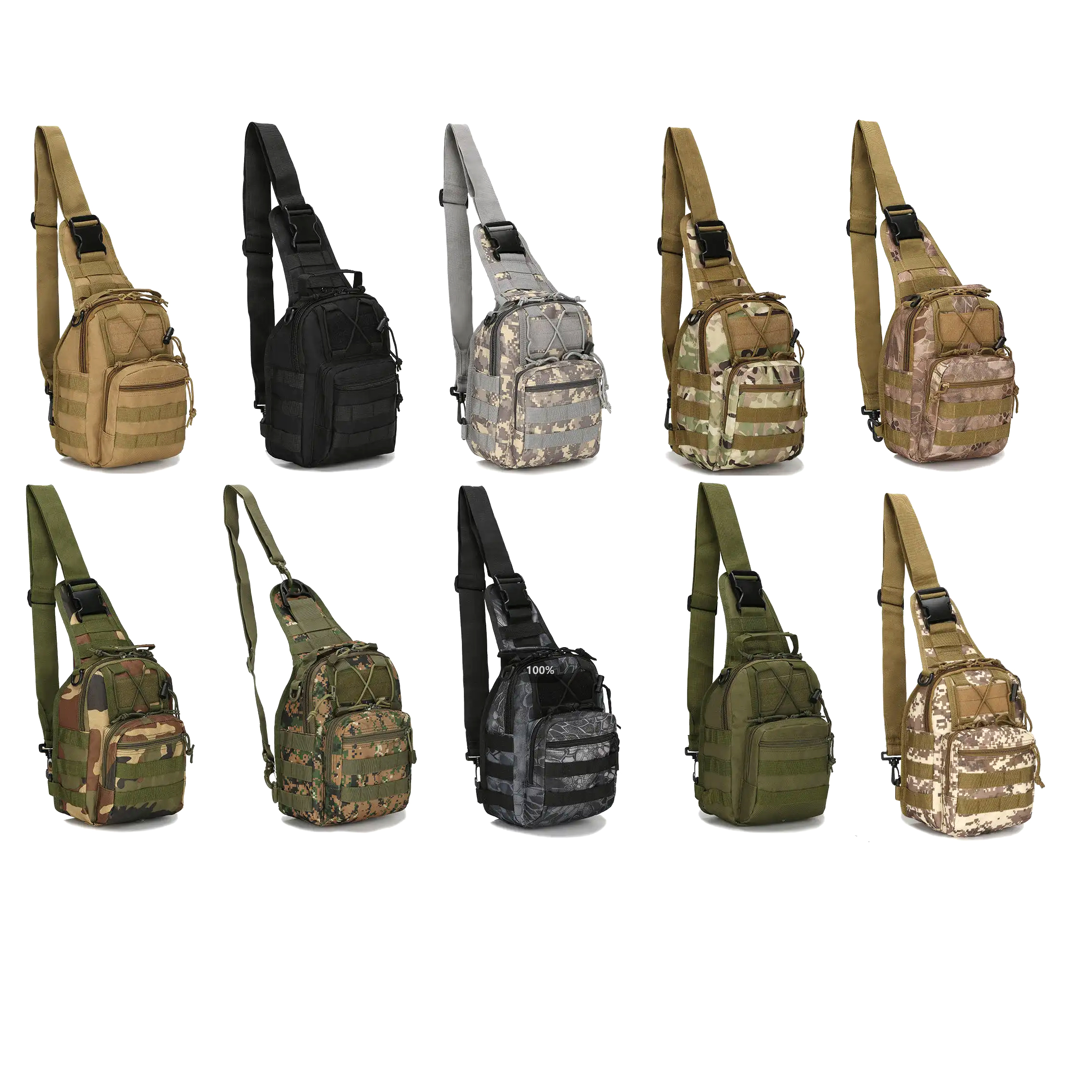 Tactical Messenger Crossbody Bag Oxford Tactical Chest Bag Single Shoulder Molle Pouch Men Tactical Sling Pouches Bags