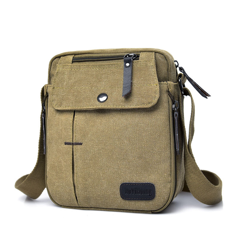 Retro men's casual Korean canvas bag shoulder bag outdoor multi-function travel small messenger bag for men
