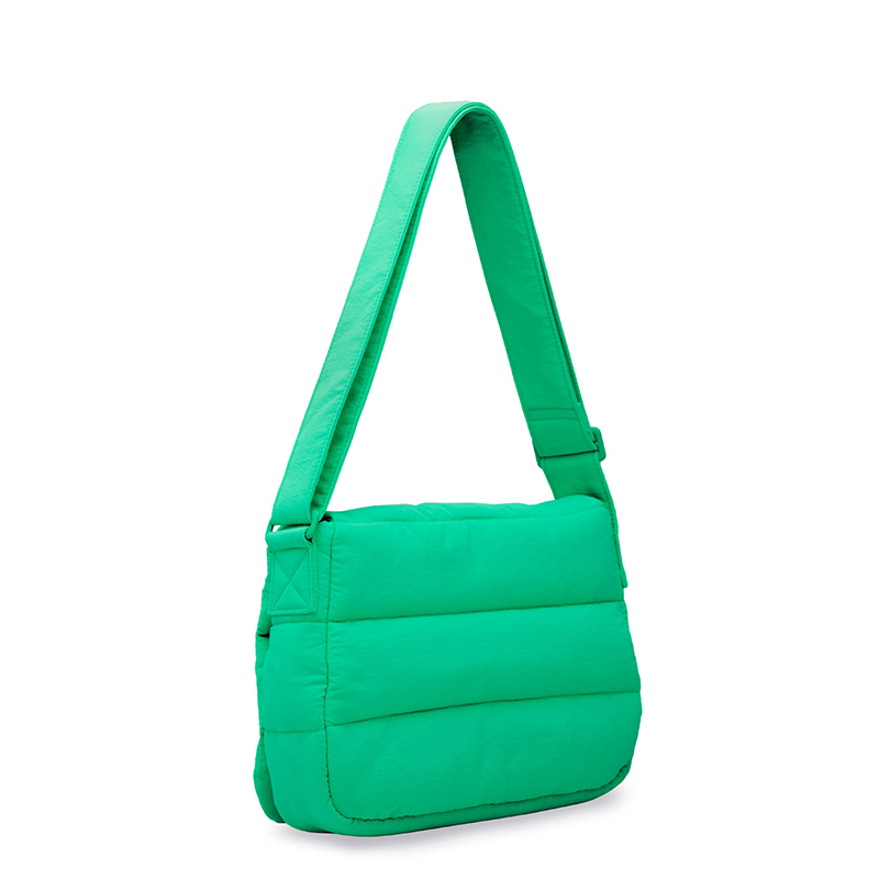 Woman Fashion  Poofy Sling Purse Bag Puffy Cross body Shoulder Tote Nylon Quilted Puffer Handbag