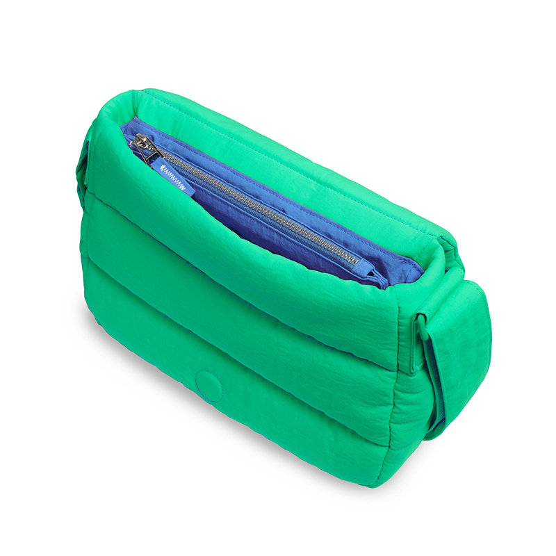 Woman Fashion  Poofy Sling Purse Bag Puffy Cross body Shoulder Tote Nylon Quilted Puffer Handbag