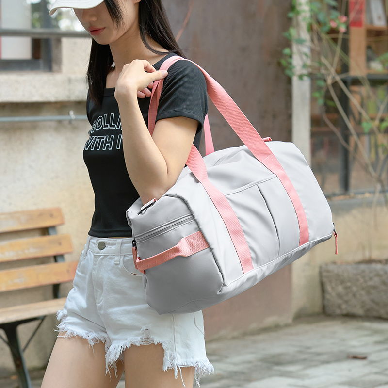 Travel sports gym duffel bag with shoe compartment bag for women