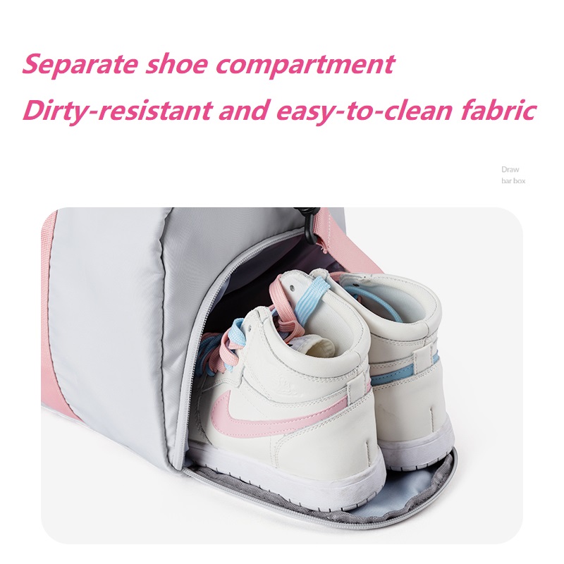 Travel sports gym duffel bag with shoe compartment bag for women