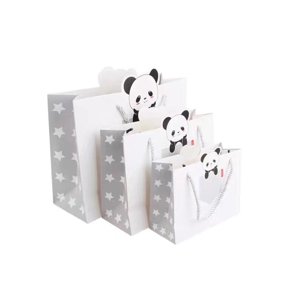 r  Personalized Printed  White Cardboard Shopping Gift Paper Bag