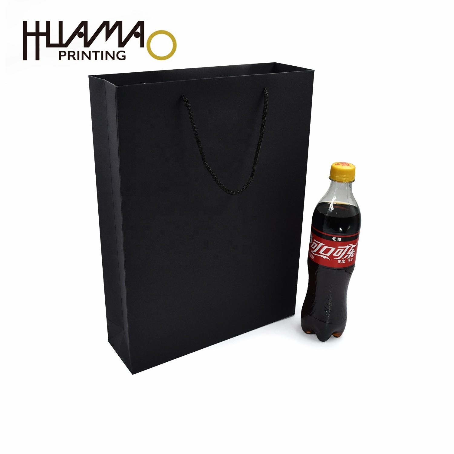  Printing Shopping Paper Bag Luxury Black Paper Bag Handle Luxury Paper Gift Shopping Bag