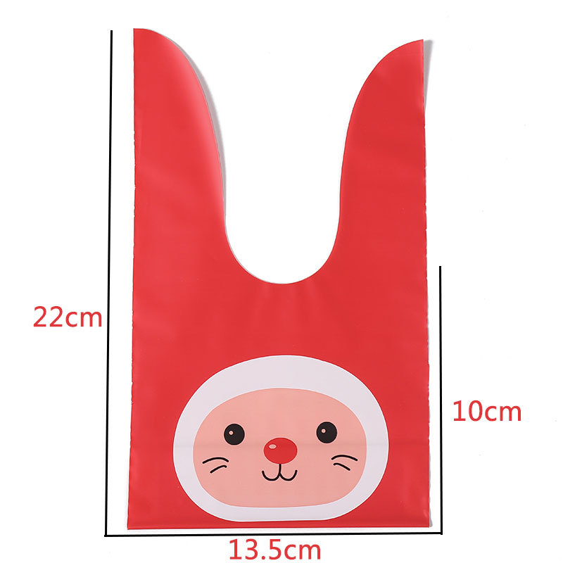 100pcs/bag Baked candy gift packaging  rabbit ears dessert rabbit bag sugar packaging  snacks  snowflake pastry plastic 