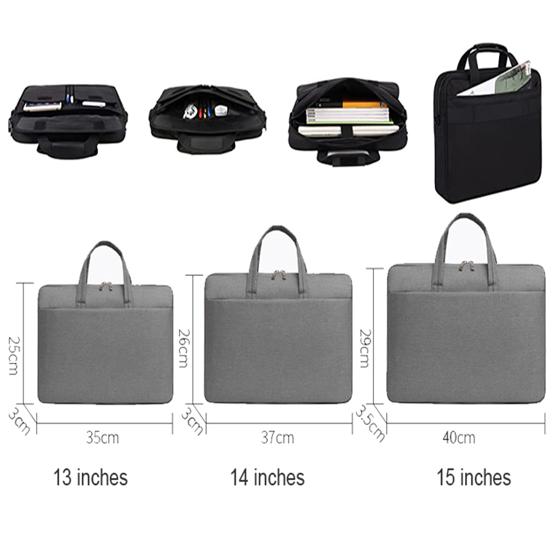 Business Large Capacity Computer Bag 15.6 Inch 14 Inch Laptop Case Portable Laptop Gray Tote Laptop Bag