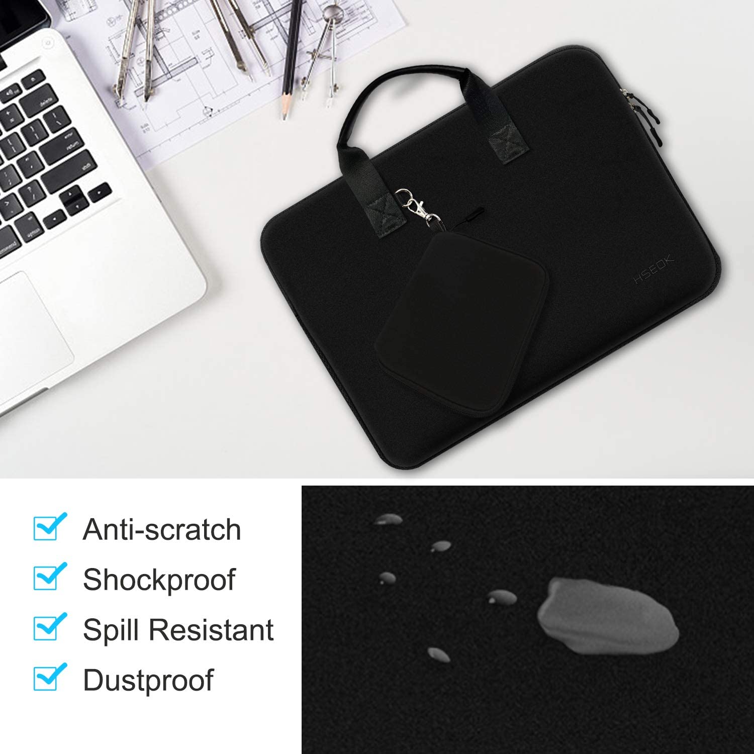 13 Inch Waterproof Neoprene Laptop Sleeve with Handle Business Commute Case for MacBook Air/Pro 13