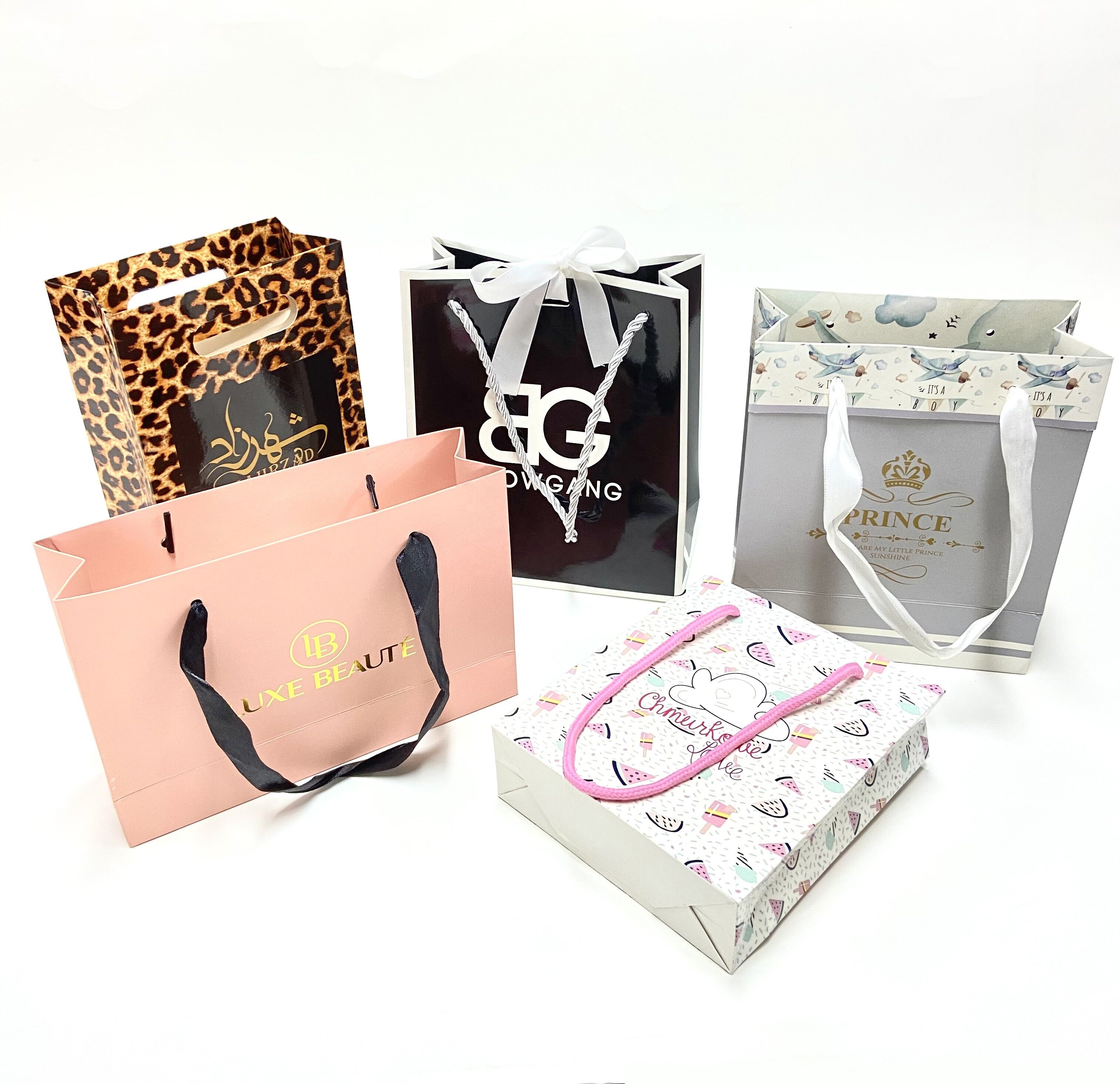  printed colorful shopping paper bag gift packaging paper bag with your own 