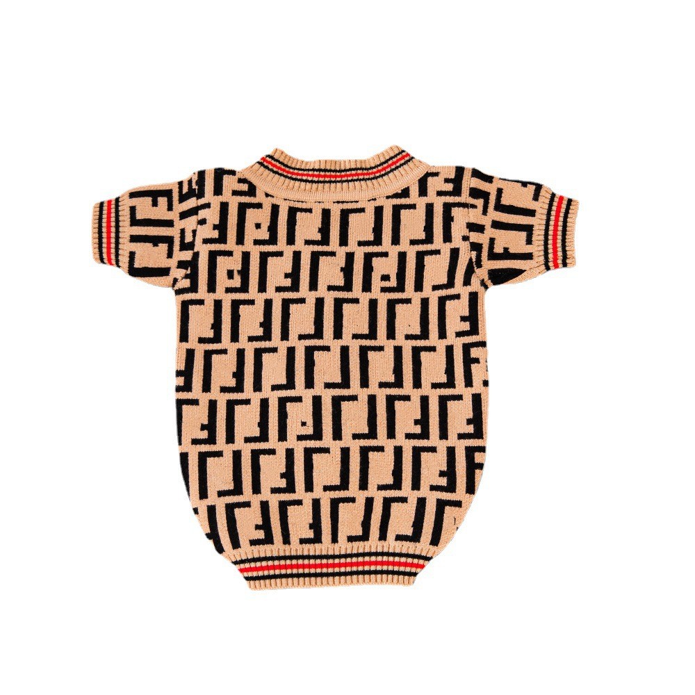 2022   Dog Sweater Luxury Designer Dog Clothes French Dog Clothes Luxury Brand Fashion Hand Knit Pet Sweater