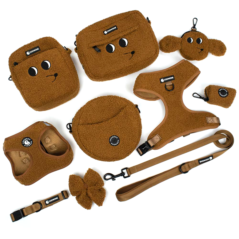 Popular  Design Dog Harness with Matching Dog Collar Leash Bow Tie and Bandana Set Adjustable Teddy Dog Harness