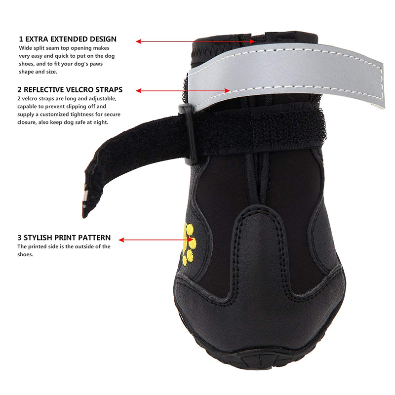 high quality cute silicon paw raining big waterproof small pet dog shoes