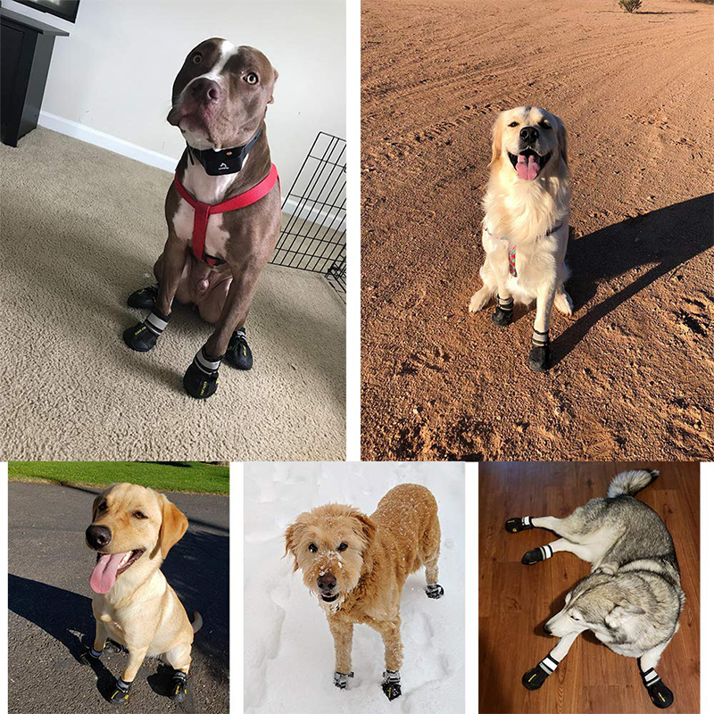 high quality cute silicon paw raining big waterproof small pet dog shoes