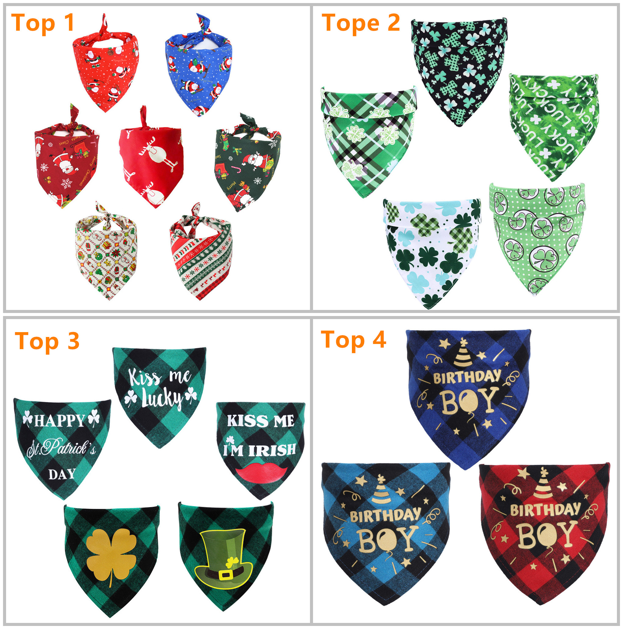   Solid Color Plaid Cotton Pet Scarf Dog Scarf Luxury Summer Easter Pet Bandana Dog Bandana for Dog Cat w
