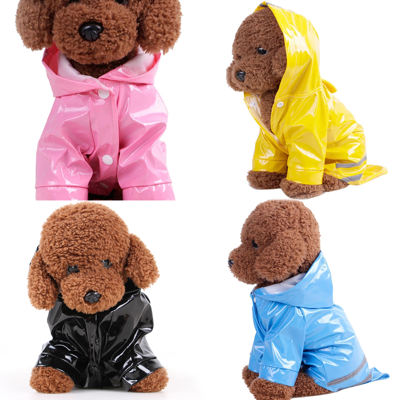 Dog Raincoat with Hood Waterproof, Reflective Strip Dog Jackets for Outdoor, Breathable Pet Rain Clothes