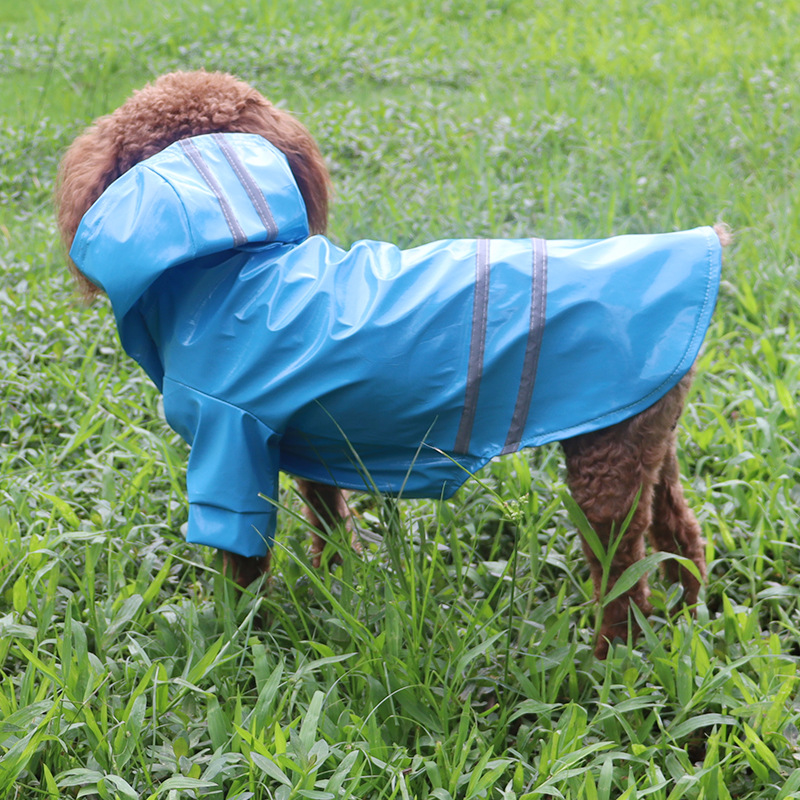 Dog Raincoat with Hood Waterproof, Reflective Strip Dog Jackets for Outdoor, Breathable Pet Rain Clothes