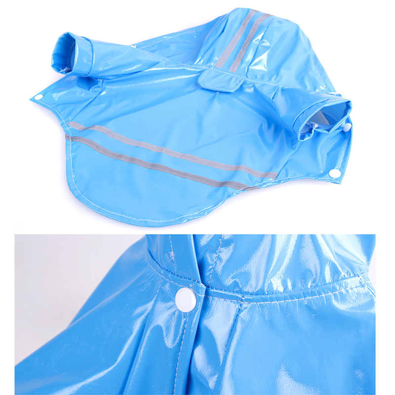 Dog Raincoat with Hood Waterproof, Reflective Strip Dog Jackets for Outdoor, Breathable Pet Rain Clothes