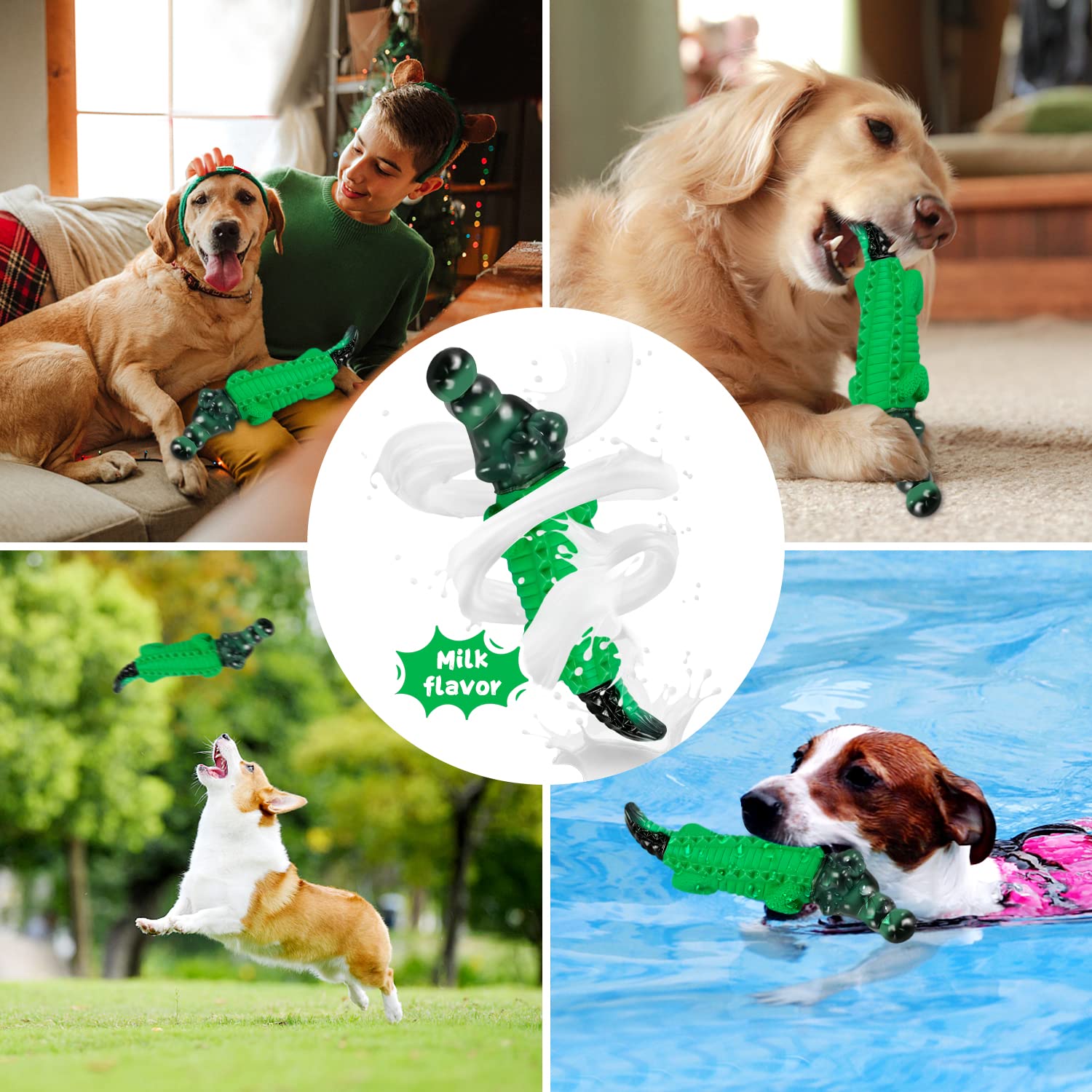 Hot sale nylon toothbrush dog alligator chew toys pet supplies crocodile