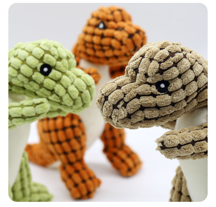 High Quality Durable Dinosaur Shaped Dog Squeaky Toy Plush Pet Plaything for Interactive Dog Fun