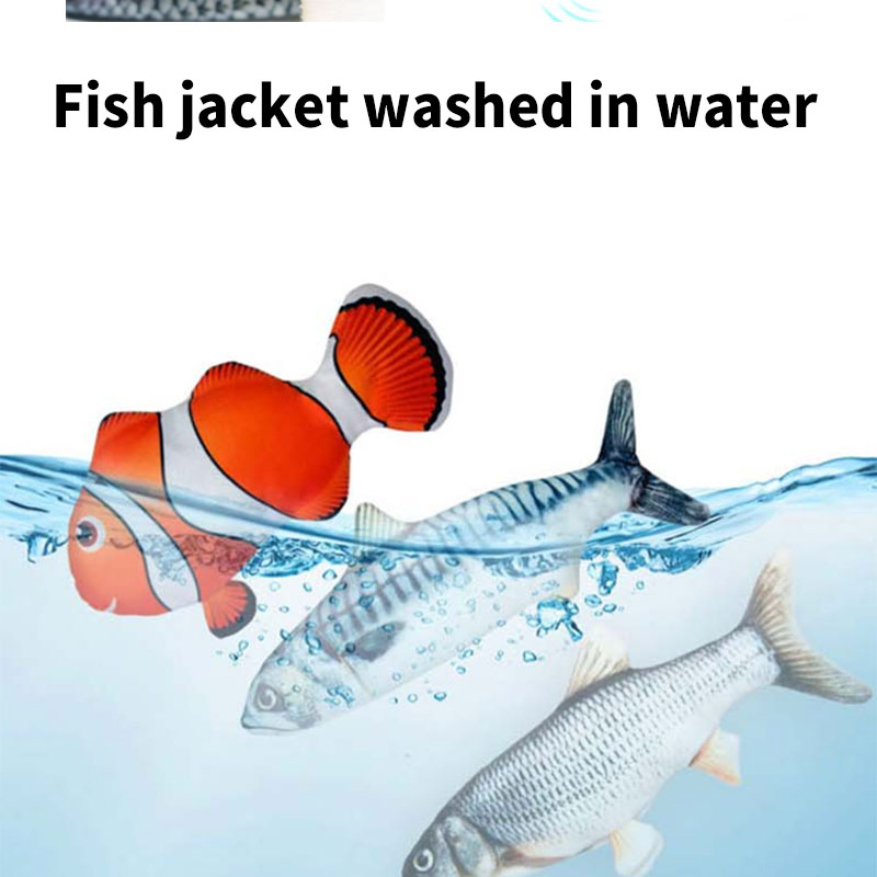  Best Usb Charging Plush Fish Toy Electric Simulation Fish Interactive Floppy Smart Pet Kicker Fish Toy For Cat