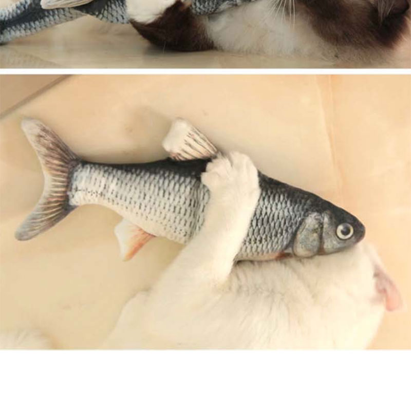  Best Usb Charging Plush Fish Toy Electric Simulation Fish Interactive Floppy Smart Pet Kicker Fish Toy For Cat