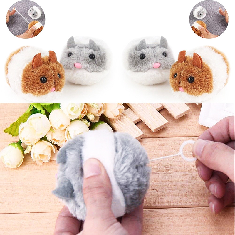 Lifelike Plush Fur Cat Toy Cute Interactive Mouse with Shake Movement for Kitten Fun