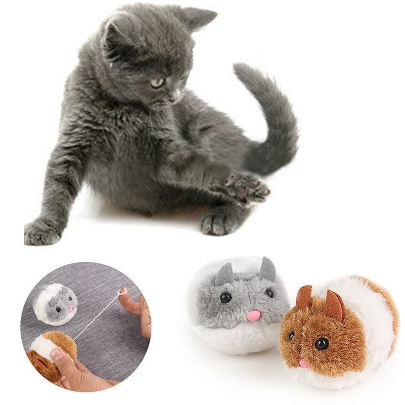 Lifelike Plush Fur Cat Toy Cute Interactive Mouse with Shake Movement for Kitten Fun