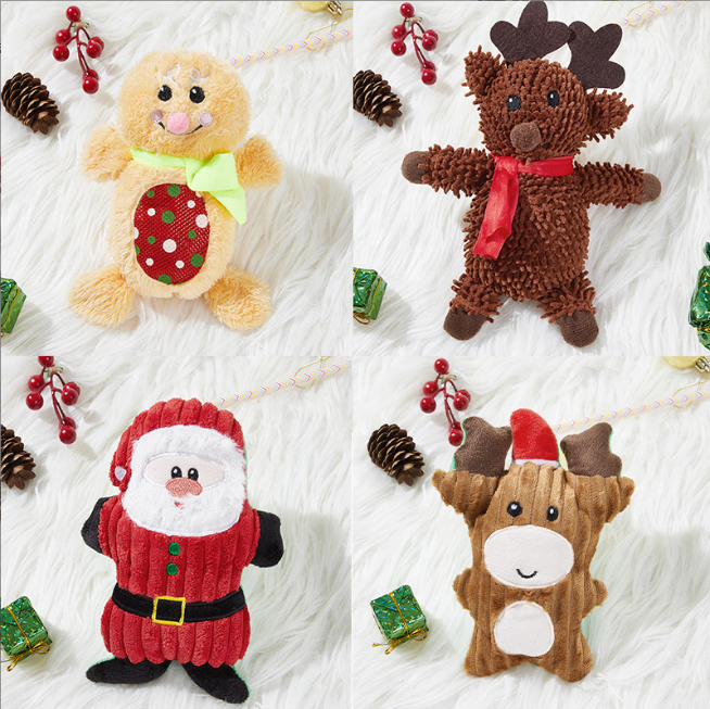 New Design Santa Claus Chew Squeaker Pet Toys  Christmas Dog Toys for Dogs