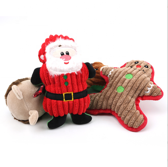 New Design Santa Claus Chew Squeaker Pet Toys  Christmas Dog Toys for Dogs