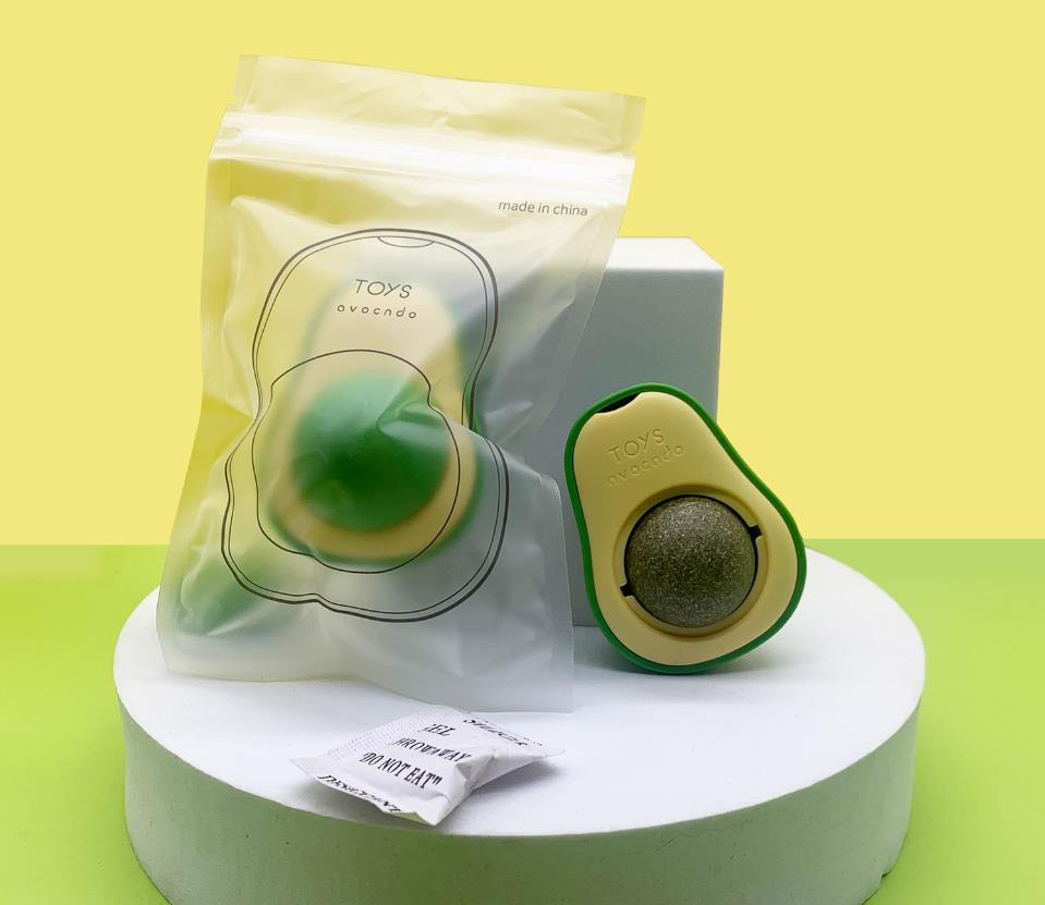 2022 New Hot Selling Spin Mint Avocado Cat Catnip Ball Auto-Rotate Pet Chew Interactive Cat Toy