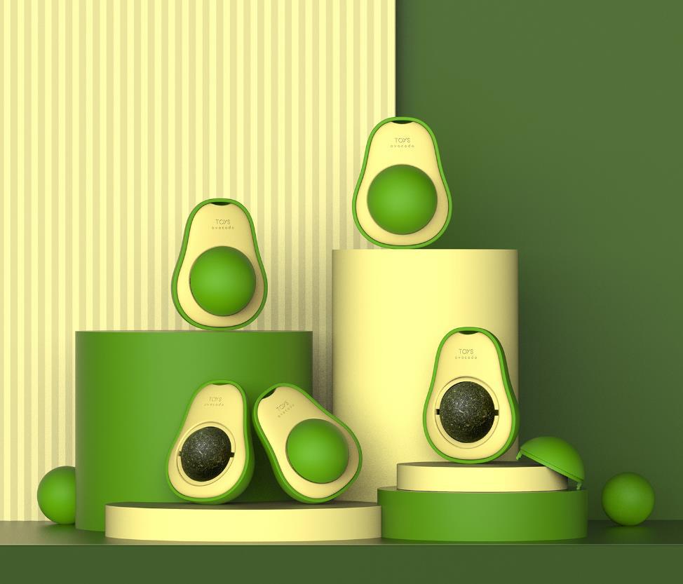 2022 New Hot Selling Spin Mint Avocado Cat Catnip Ball Auto-Rotate Pet Chew Interactive Cat Toy