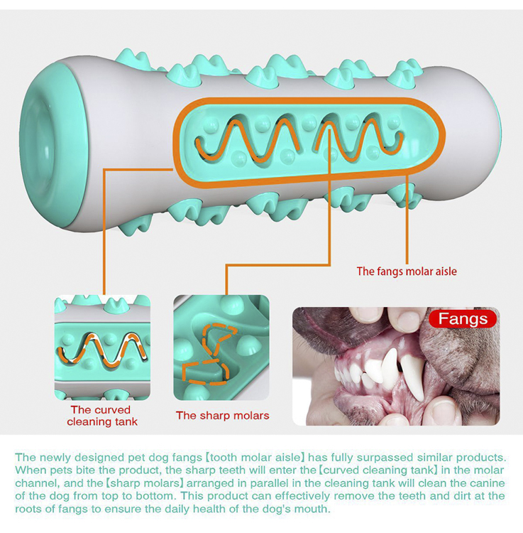 Dog Molar Toothbrush Toy Chew Cleaning Teeth Safe Elasticity Soft TPR Puppy Dental Care Extra-tough Pet Cleaning Toy Sup