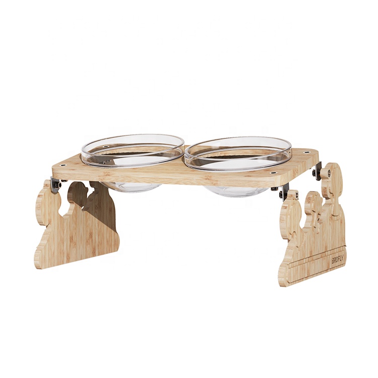 r Pet Supplies Mushroom Double Bowl Pet feeder Bowl Stand for Dogs and Cats Elevated Cat Bowl