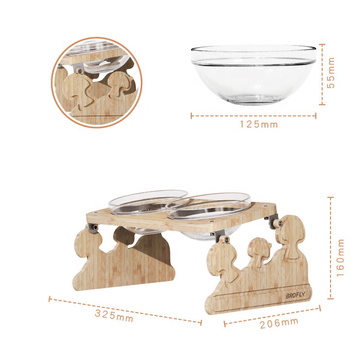 r Pet Supplies Mushroom Double Bowl Pet feeder Bowl Stand for Dogs and Cats Elevated Cat Bowl