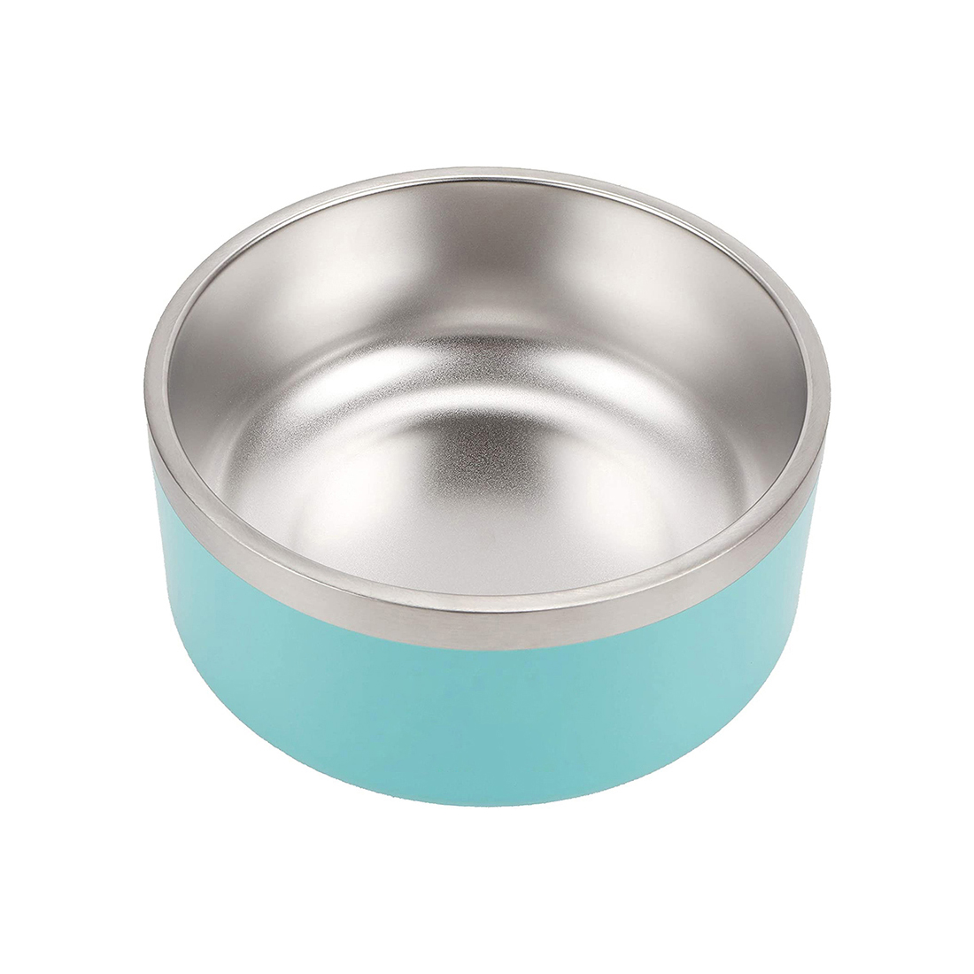  32oz 64oz   double wall stainless steel dog bowl dog food bowl powder coated pet dog feeding bowl with box