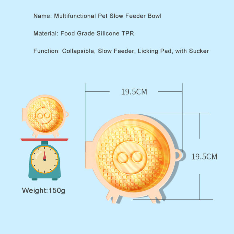  ised Silicone Travel Luxury Pet Bowls Sublimation Collapsible Food Water Slow Feeder pet dog Bowl