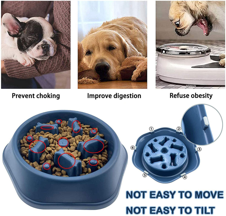 All-Season Anti-skid Anti-choke plastic Dog Pet Slow Food feeder Bowl
