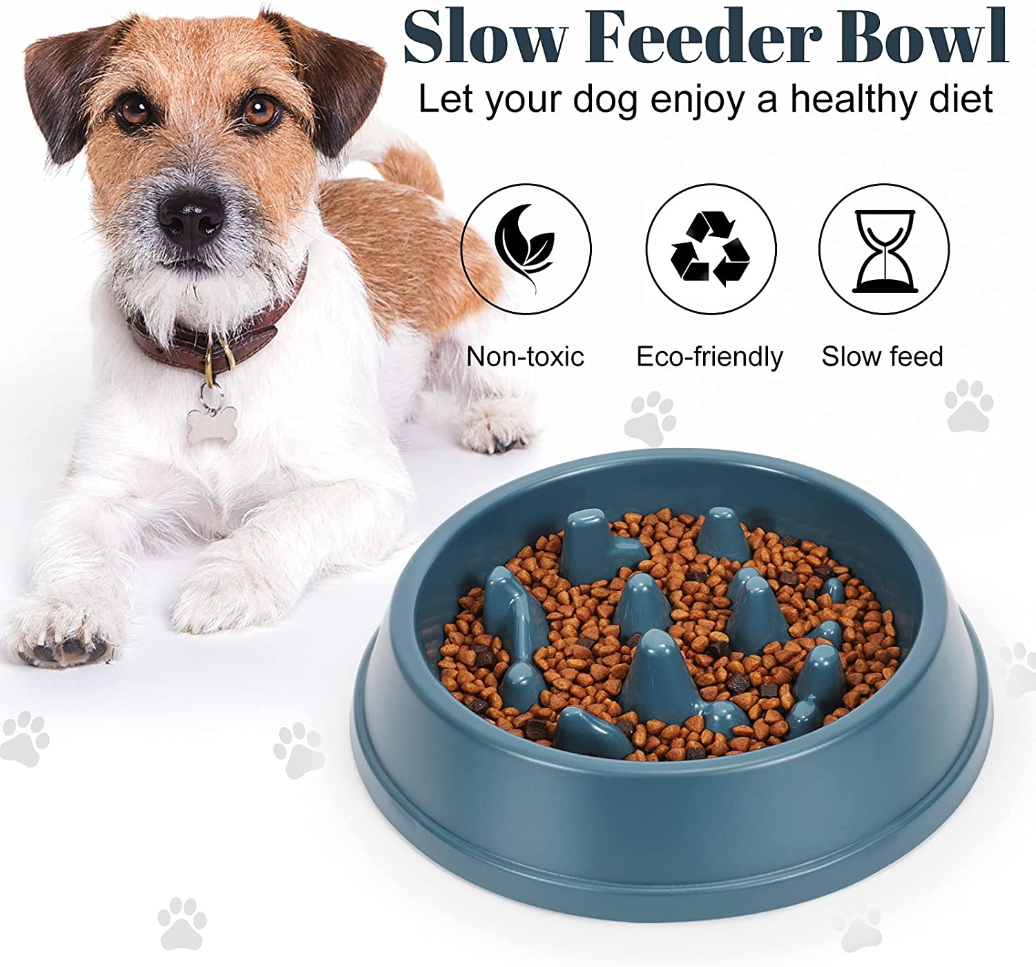  Pet Dog Slow Food Bowl Anti Choking Eco-Friendly Plastic Dog Feeder Pet Food Bowl