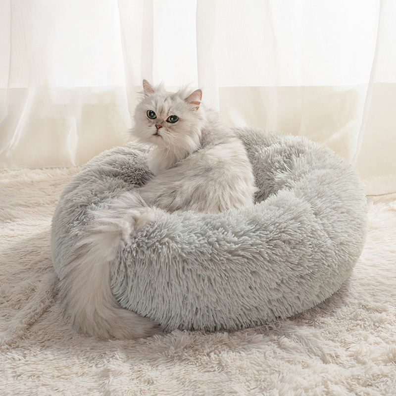 50cm S Size Soft Plush Dog Cat Deep Sleeping Bed Round Fluffy Pet Nest