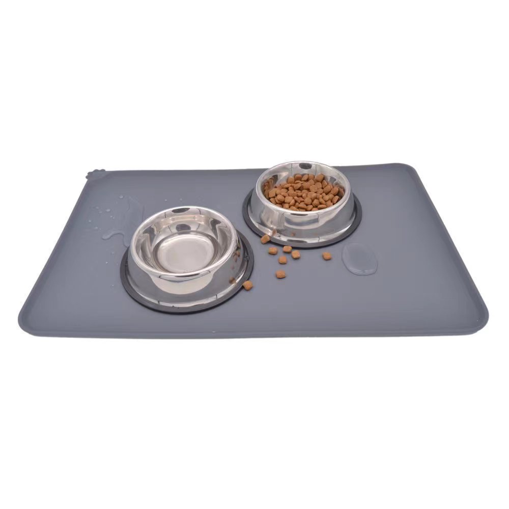 Silicone Dog Cat Bowl Mat Non-Stick Food Pad Water Cushion Waterproof Dog Food Mats for Floors, Nonslip Dog Feeding Mat