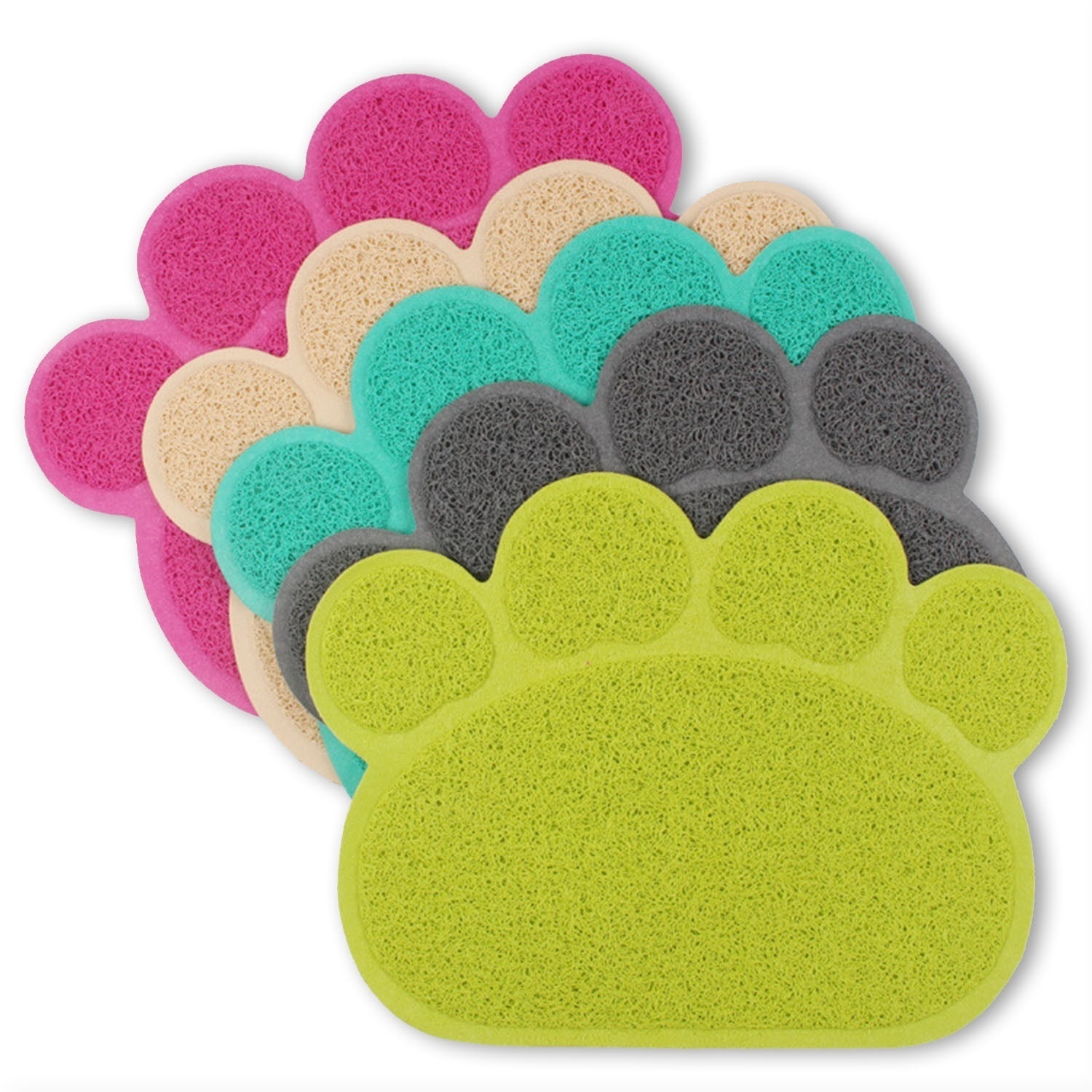 PVC Cat Paw Shape Pad Mat Placemat Pet Cat Dish Bowl Feeding Mat