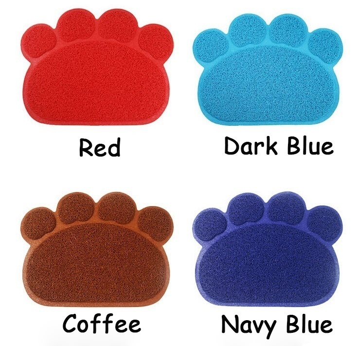 PVC Cat Paw Shape Pad Mat Placemat Pet Cat Dish Bowl Feeding Mat