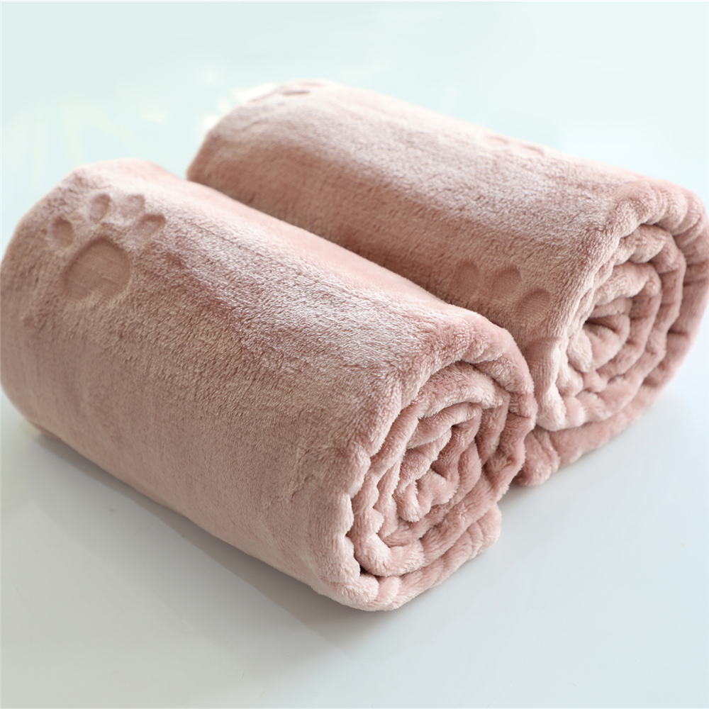 40*50 inches 280gsm 100% polyester flannel soft pet cat dog fleece blanket bulk for bed