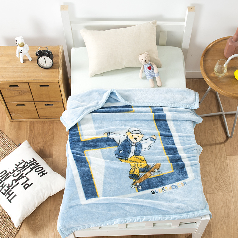  private label 3D screen printing soft sublimation printed micro sherpa polyester throw fleece kids baby flannel b