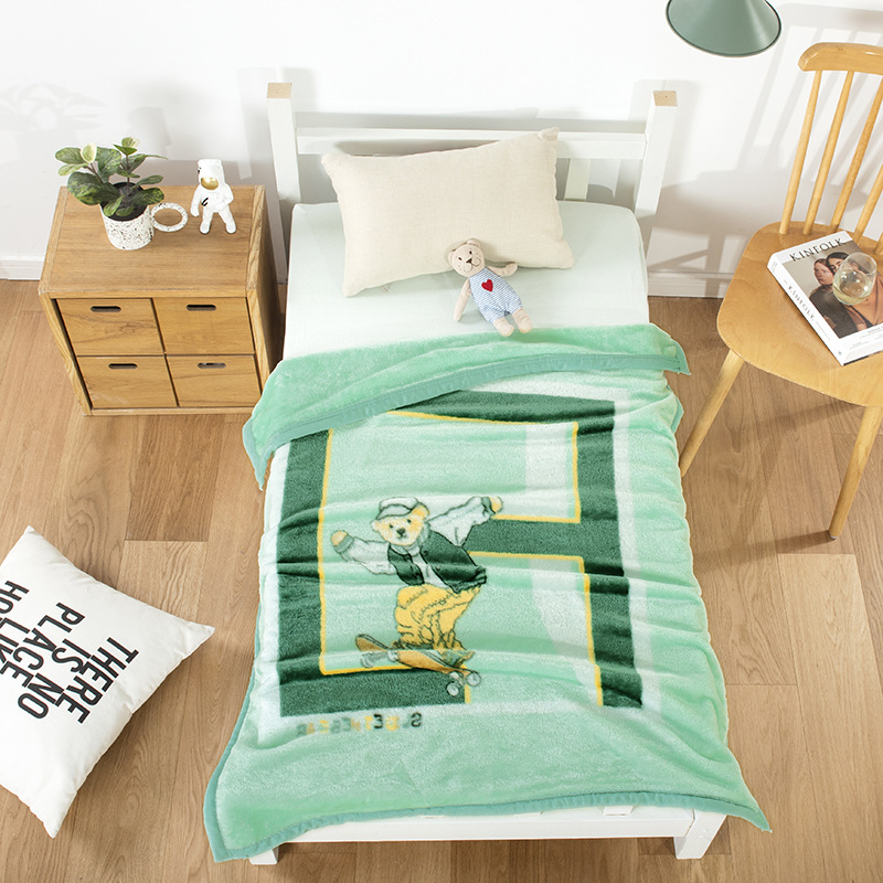  private label 3D screen printing soft sublimation printed micro sherpa polyester throw fleece kids baby flannel b