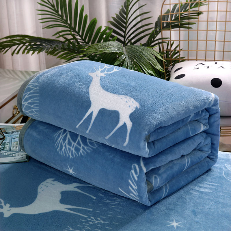 Microfiber Throw Fleece Bed Blanket  Cheap Solid And Printed Color Flannel Nap Knee Air conditioning Travel Car