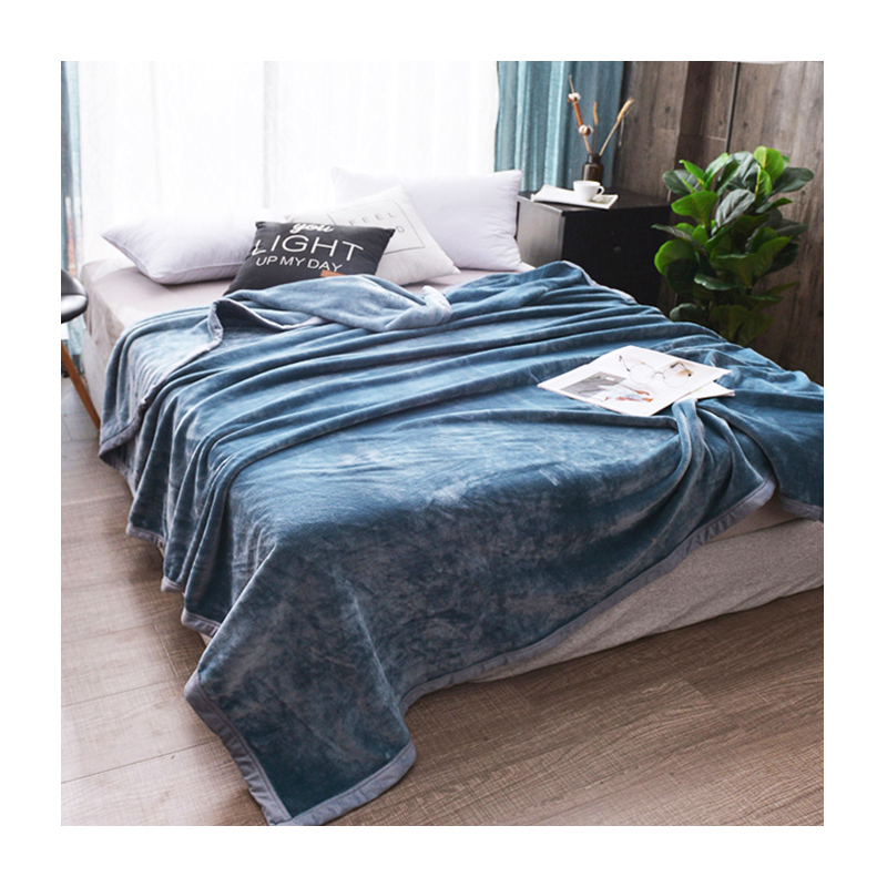 Microfiber Throw Fleece Bed Blanket  Cheap Solid And Printed Color Flannel Nap Knee Air conditioning Travel Car