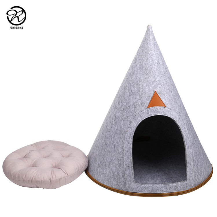 Cat Secret cave Felt pet cave house Easy Assembly Premium Felt Modern Cat Dog Small Animal Pet House Bed Condo